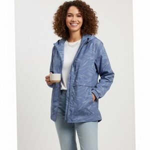 Weatherproof Vintage Blue Hooded Windbreaker Jacket L | Lightweight Zip Up‎